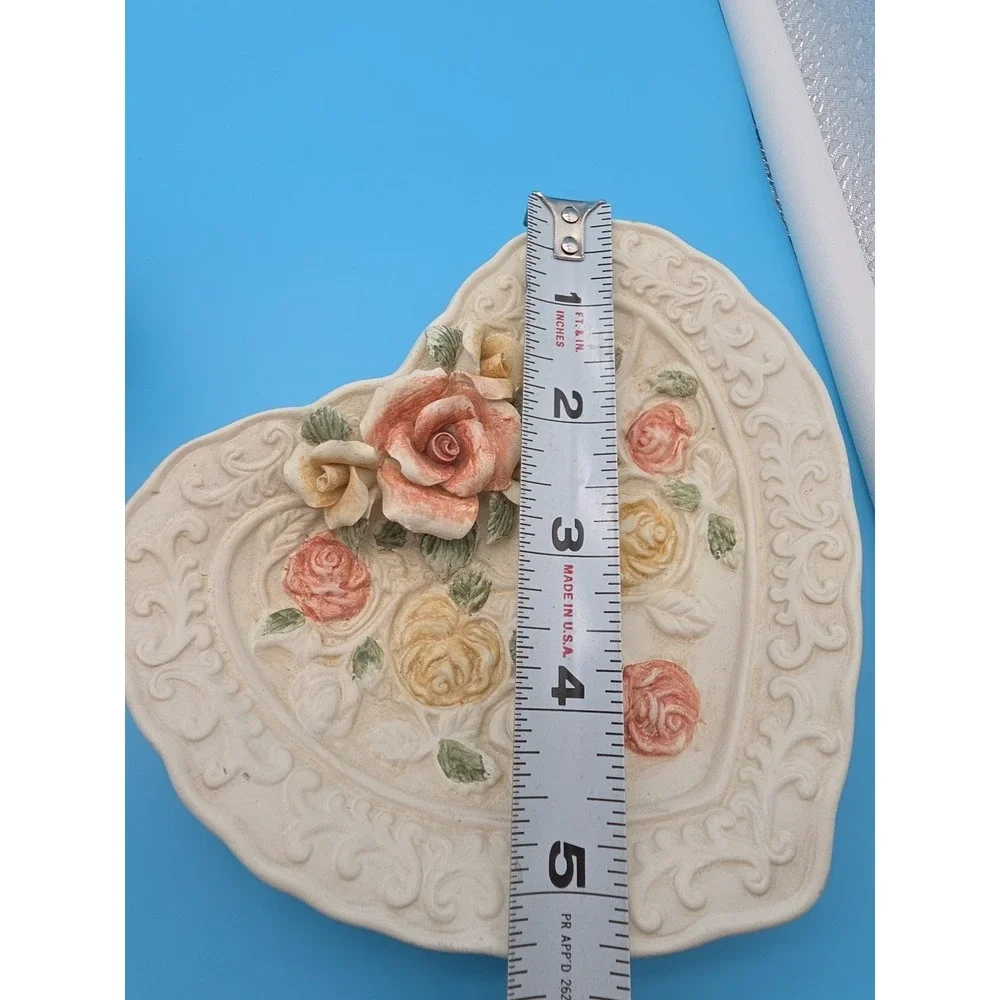 Vintage White Swan Planter Catch All And Trinket Dish Heart Floral Decor 3D